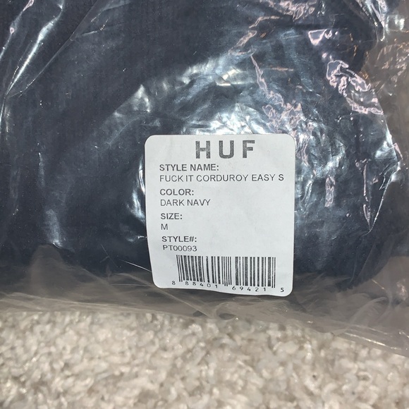 NWT- HUF- F**K It Corduroy Easy Shorts- Unisex- Dark Navy- Medium - Picture 10 of 10